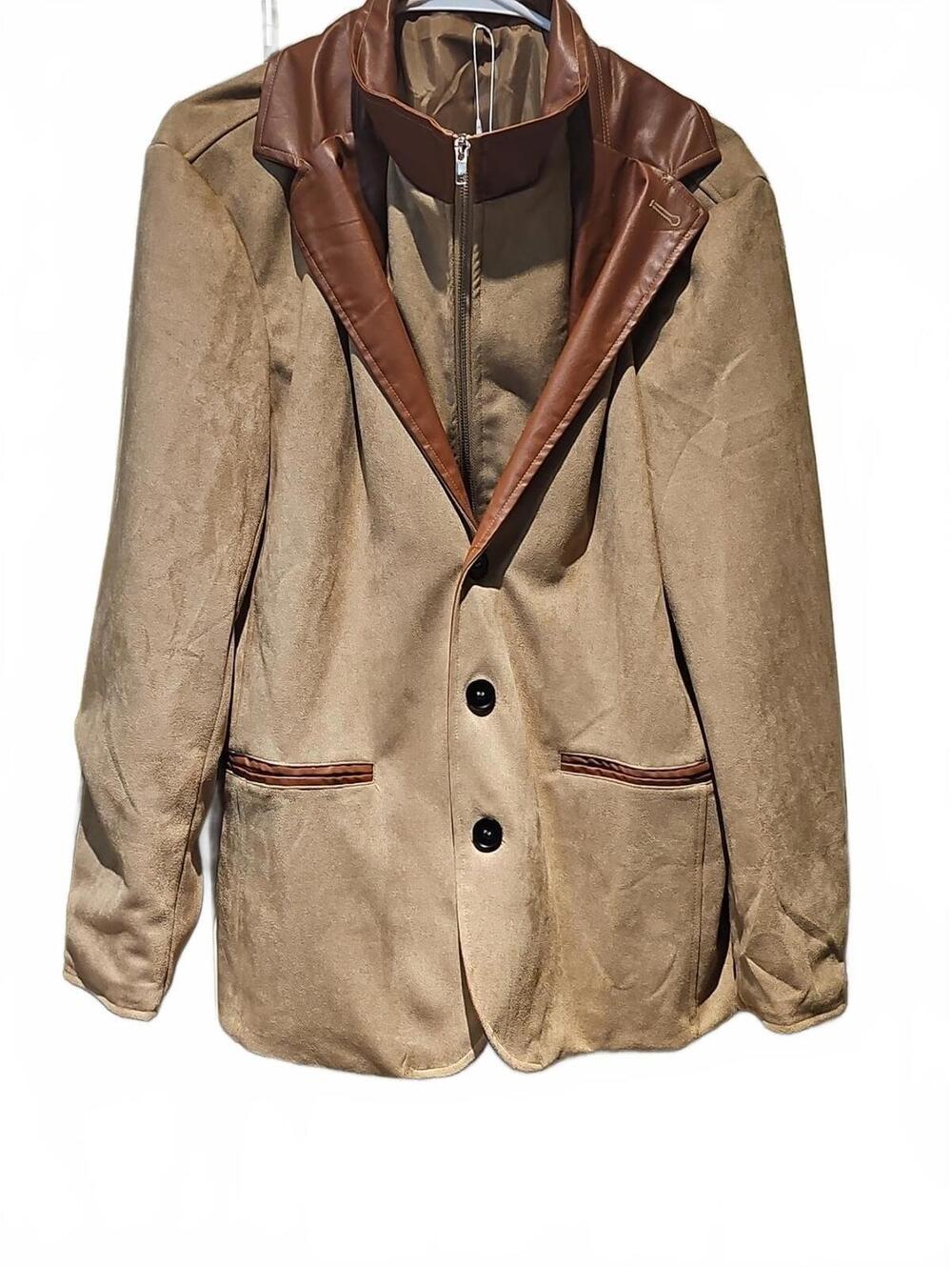 Manly Men’s Autumn Vintage Faux Leather Retro Large 70s 80s Size Medium NWT - Picture 7 of 8